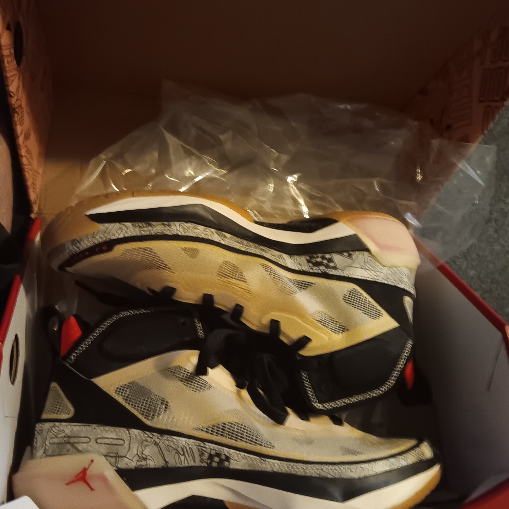 Jordan Sneakers with Black and Cream Accents